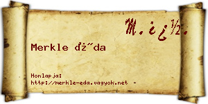 Merkle Éda névjegykártya